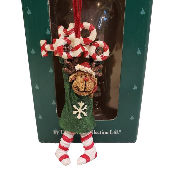 HoHoHo Hanging Moose Boyds Bears Resin Ornament #25016 Christmas Ornament - Picture 1 of 12